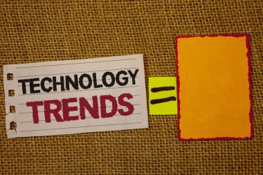 El yazısı metin yazma teknoloji trendleri. Trend Modern Viral gelişmiş geliştirme Trendy yeni Jüt çuval güverte beyaz sayfa Haritayı kelimeler kırmızı sarı Not eşit işareti orta ödünç anlam kavramı