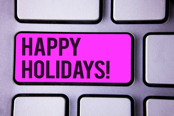 Writing Obs Visar Happy Holidays Motiverande Samtal Företag Foto Skylta — Stockfoto