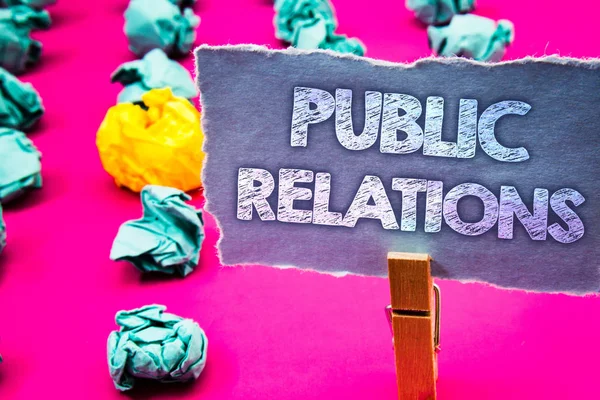 Escrever Uma Nota Mostrar Relações Públicas Foto Negócios Showcasing Comunicação — Fotografia de Stock