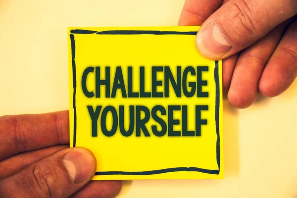 Scrittura Concettuale Mano Che Mostra Challenge Yourself Business Photo Text — Foto Stock