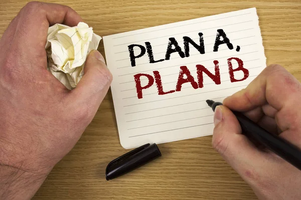 Handskrift Text Plan Plan Koncept Vilket Innebär Strategiska Lösningar Idéer — Stockfoto