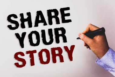 Word metin payı hikayenizi yazma. İş kavramı deneyim hikaye anlatımı nostalji düşünceler bellek kişisel metin beyaz arka plan kurulu el Siyah işaretçi öğretmen okul iş toplantı için