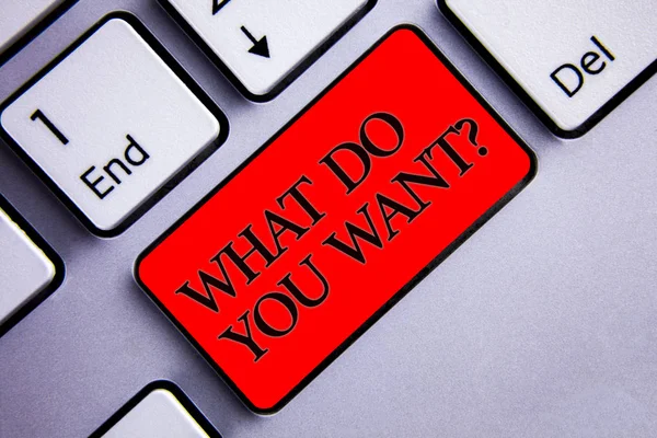 Word Schrijven Tekst Wat Wilt Vraag Business Concept Voor Aspiratie — Stockfoto