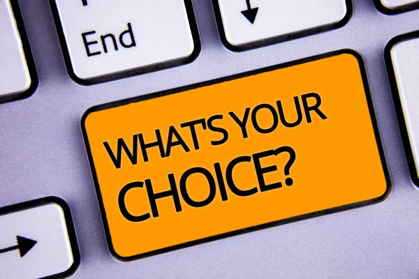 Texte Textuel What Your Choice Question Concept Affaires Pour Option — Photo