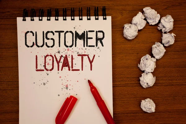 Conceptual Hand Writing Showing Customer Loyalty Business Photo Showcasing Client — Stock Photo, Image