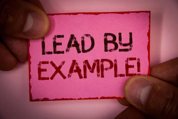 Текст Почерку Lead Example Мотиваційний Виклик Концепція Означає Менеджмент Лідерство — стокове фото