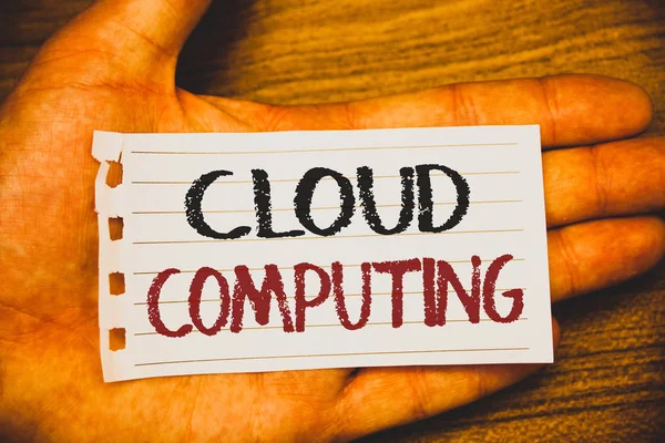 Handgeschreven Tekst Schrijven Van Cloud Computing Begrip Betekenis Van Online — Stockfoto