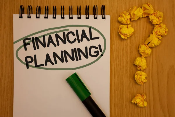 Writing Note Showing Financial Planning Motivational Call Business Photo Showcasing — Stock Photo, Image