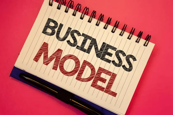 Word Tekst Intoetsen Business Model Businessconcept Voor Innovatieve Strategische Plan — Stockfoto