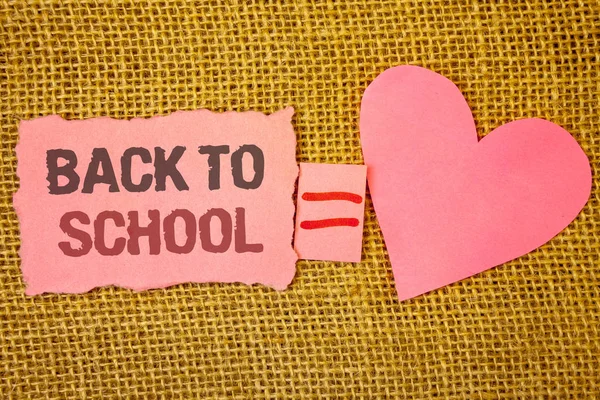 Text Sign Showing Back School Conceptual Photo Return Class First — Stock Photo, Image