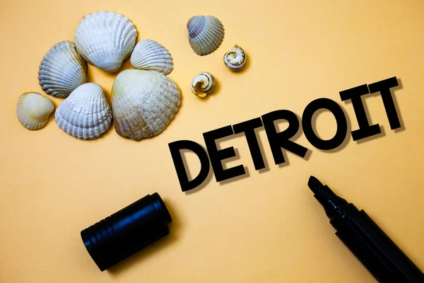 Conceptual Hand Writing Showing Detroit Business Photo Text City United — Stock Photo, Image