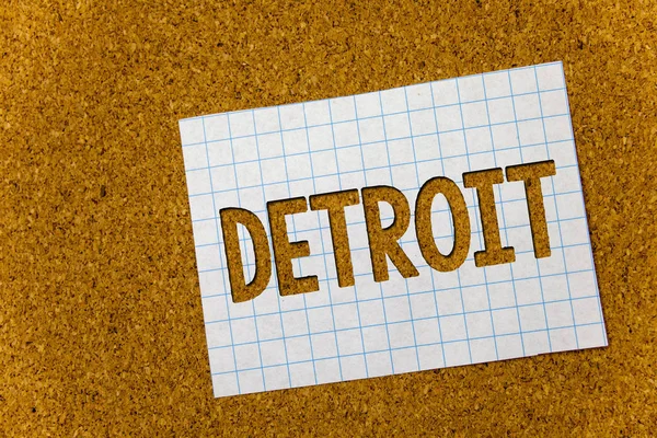 Text Sign Showing Detroit Conceptual Photo City United States America — Stock Photo, Image