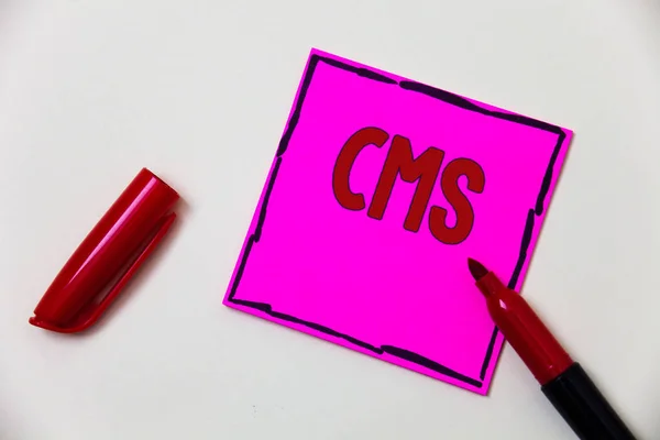 Escrita Mão Conceitual Mostrando Cms Foto Negócios Mostrando Sistema Gerenciamento — Fotografia de Stock