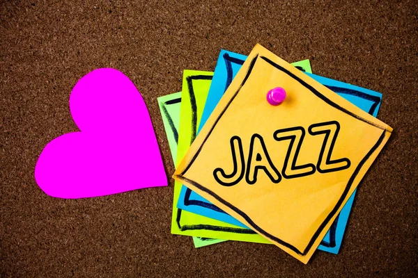 Szöveg Írása Jazz Szó Üzleti Koncepció Zenei Fekete Amerikai Eredetű — Stock Fotó