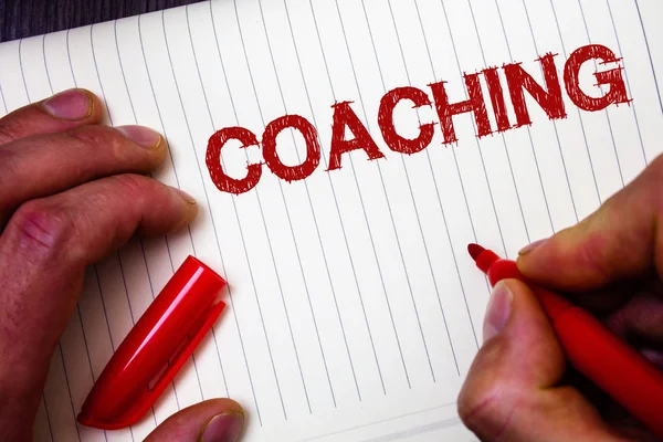 Conceptuele Hand Schrijven Tonen Van Coaching Zakelijke Foto Presentatie Voorbereiden — Stockfoto