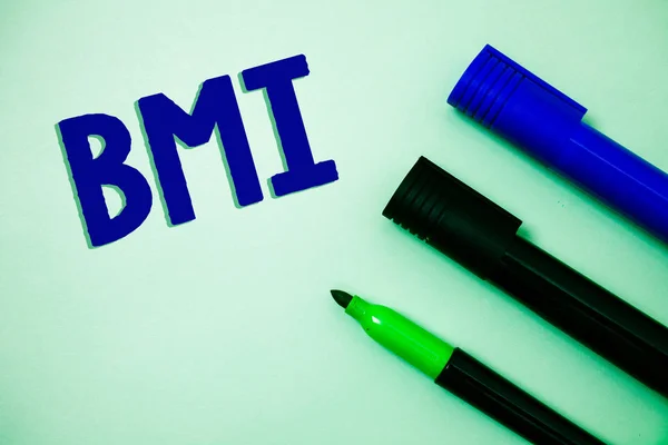 Scrivere Testi Mano Bmi Concetto Significato Indice Massa Corporea Determina — Foto Stock