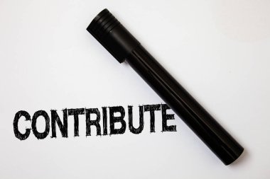 Word metin yazma katkıda bulunma. İş kavramı strateji karar Teamworking Achiving ortak başarılı hedef fikirler için iletileri beyaz arka plan siyah kalemi niyet için iletişim düşünceler