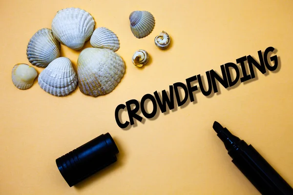 Conceptual Hand Writing Showing Crowdfunding Business Photo Text Funding Project — Stock Photo, Image