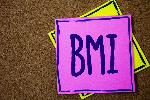 Conceptuele Hand Schrijven Weergegeven Bmi Zakelijke Foto Tekst Body Mass — Stockfoto