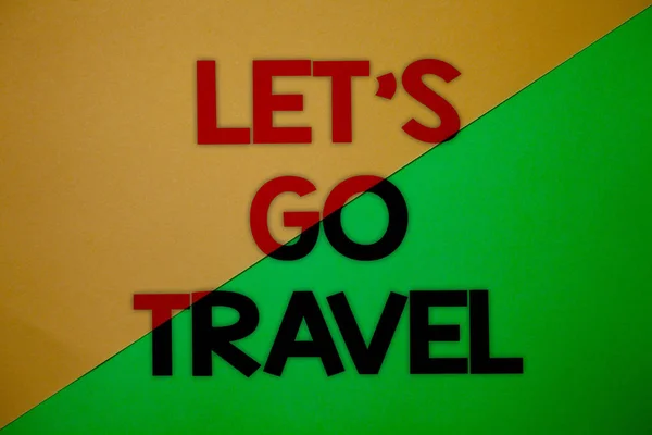 Text Sign Showing Let Travel Conceptual Photo Going Away Travelling — Stock Photo, Image