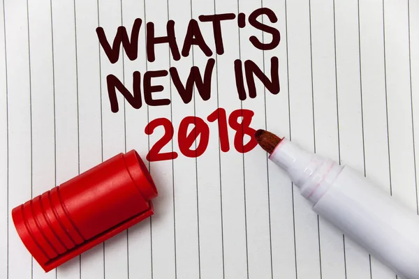 Kavramsal Yeni 2018 Yılında Gösteren Yazma Fotoğraf Vitrine Yıl Çözünürlük — Stok fotoğraf