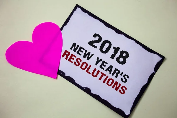 Κείμενο Πινακίδα Που Δείχνει Ψηφίσματα Του Νέου Έτους 2018 Εννοιολογική — Φωτογραφία Αρχείου