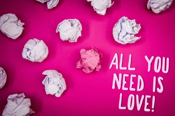 Escrita Mão Conceitual Mostrando Tudo Que Você Precisa Amor Motivacional — Fotografia de Stock