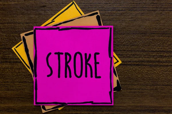 Escribiendo Nota Mostrando Stroke Foto Negocios Mostrando Los Pacientes Perdiendo — Foto de Stock