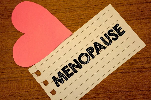 Ordet Skriva Text Klimakteriet Affärsidé För Upphörande Menstruation Äldre Kvinnor — Stockfoto