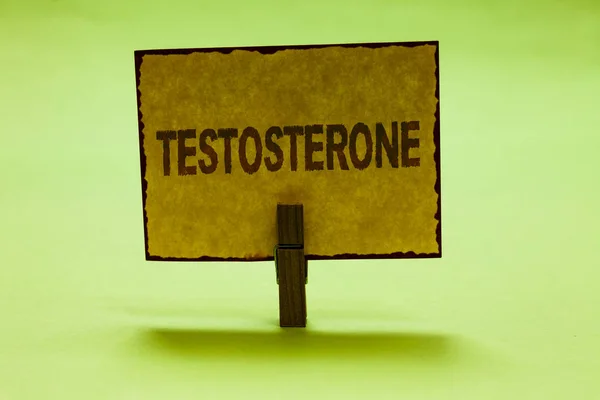 Koncepcyjne Zapasie Pismo Wyświetlono Testosteronu Biznes Zdjęcie Tekstu Rozwoju Męskich — Zdjęcie stockowe