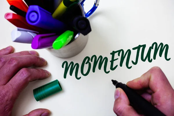 Texte Écriture Mots Momentum Concept Entreprise Pour Quantité Mouvement Dans — Photo