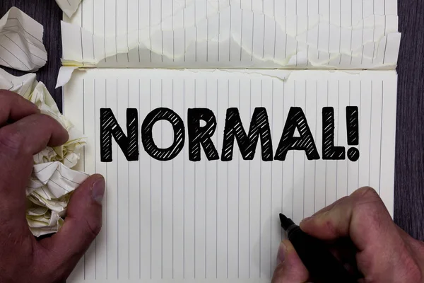 Escritura Mano Texto Normal Motivational Call Concepto Que Significa Conformarse —  Fotos de Stock