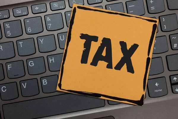 Escribir Texto Mano Impuesto Concepto Que Significa Pago Obligatorio Impuestos — Foto de Stock