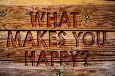 El yazısı metin ne yapar sen mutlu soru. Sevgi ve pozitif hayat ahşap arka plan vintage ahşap tahta vahşi mesaj fikirler niyetleri düşünceleri ile kavramı mutluluk anlamına gelir