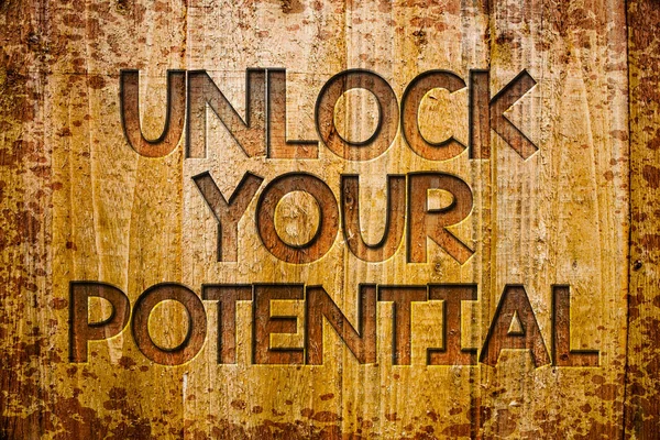 Koncepcyjne Zapasie Pismo Wyświetlono Unlock Your Potential Biznesowe Zdjęcie Prezentujący — Zdjęcie stockowe