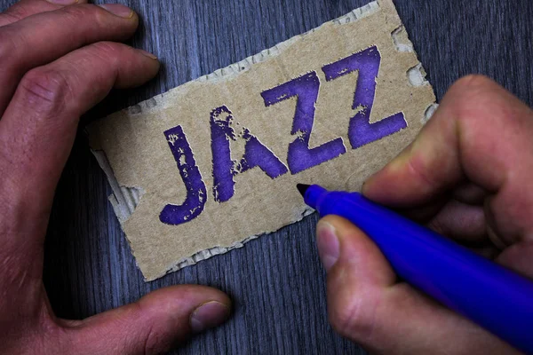 Text Tecken Visar Jazz Konceptuella Foto Typ Musik Svart Amerikansk — Stockfoto