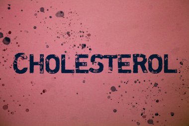 El yazısı metin kolesterol. Düşük yoğunluklu Lipoprotein yüksek yoğunluk Lipoprotein şişman kilolu fikirler mesajlar pembe arka plan dağınık boya splatters duygularını iletişim anlam kavramı