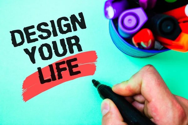 Slovo Psaní Textu Design Your Life Obchodní Koncept Pro Set — Stock fotografie