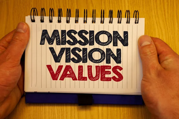 Word Writing Text Mission Vison Values Business Konzept Für Die — Stockfoto