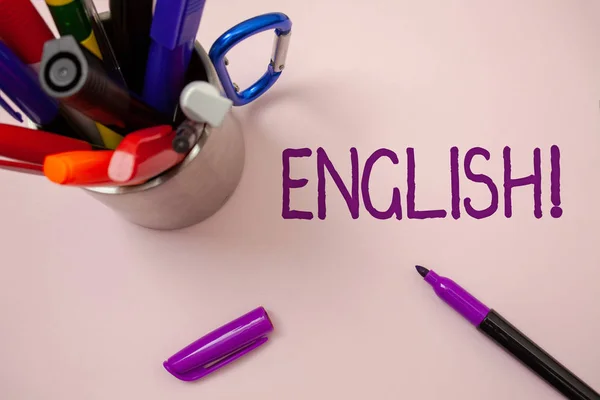 Handschrift Text Schreiben Englisch Motivationsanruf Konzept Bedeutung Bezug Auf England — Stockfoto