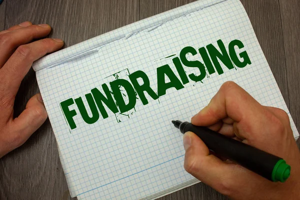 Scrittura Concettuale Mano Che Mostra Fundraising Business Photo Text Alla — Foto Stock