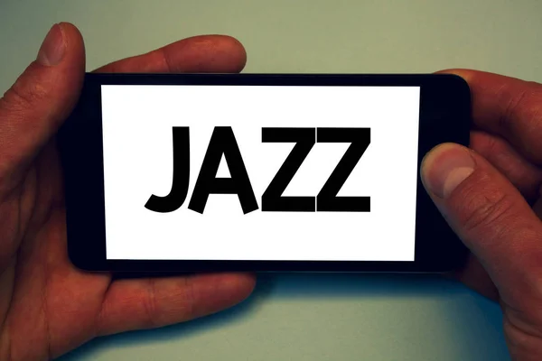 Escrita Conceitual Mostrando Jazz Foto Negócios Showcasing Tipo Música Origem — Fotografia de Stock