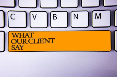 Ne bizim istemci Say gösterilen Not yazma. Müşteriler görüş veya ürün hizmet klavye anahtar niyeti hakkında fikir vitrine iş fotoğraf oluşturmak bilgisayar ileti tuş takımı fikir notebook