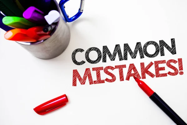 Text Sign Showing Common Mistakes Motivational Call Conceptual Photo Lot — Stock Photo, Image