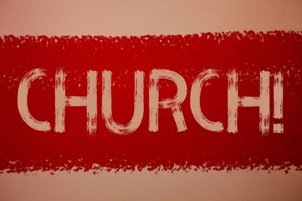 Κείμενο Πινακίδα Που Δείχνει Την Εκκλησία Εννοιολογική Φωτογραφία Καθεδρικός Ναός — Φωτογραφία Αρχείου