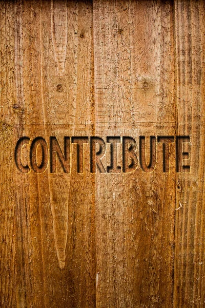 Text Sign Showing Contribute Conceptual Photo Strategy Decision Teamworking Achiving — Stock Photo, Image