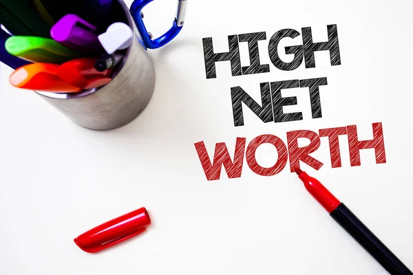 Text sign showing High Net Worth. Conceptual photo having high-value Something expensive A-class company Pen white background grey shadow important temple lovely message idea