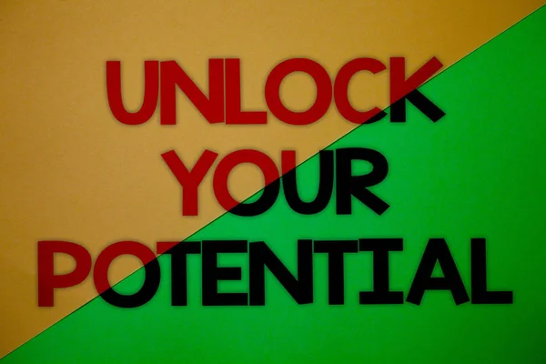 Znak Tekstowy Wyświetlono Unlock Your Potential Koncepcyjne Zdjęcie Dostępu Swoje — Zdjęcie stockowe
