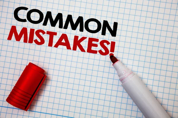 Writing Note Showing Common Mistakes Motivational Call Business Photo Showcasing — Stock Photo, Image