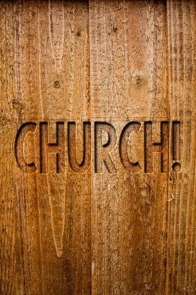 Textový Znak Znázorňující Církev Konceptuální Fotografie Katedrála Oltář Věž Kaple — Stock fotografie